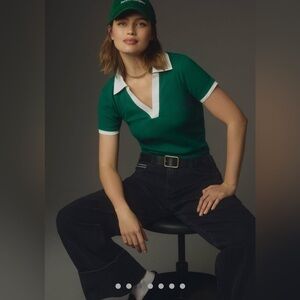 Maeve Short-Sleeve Colorblock
Polo Top